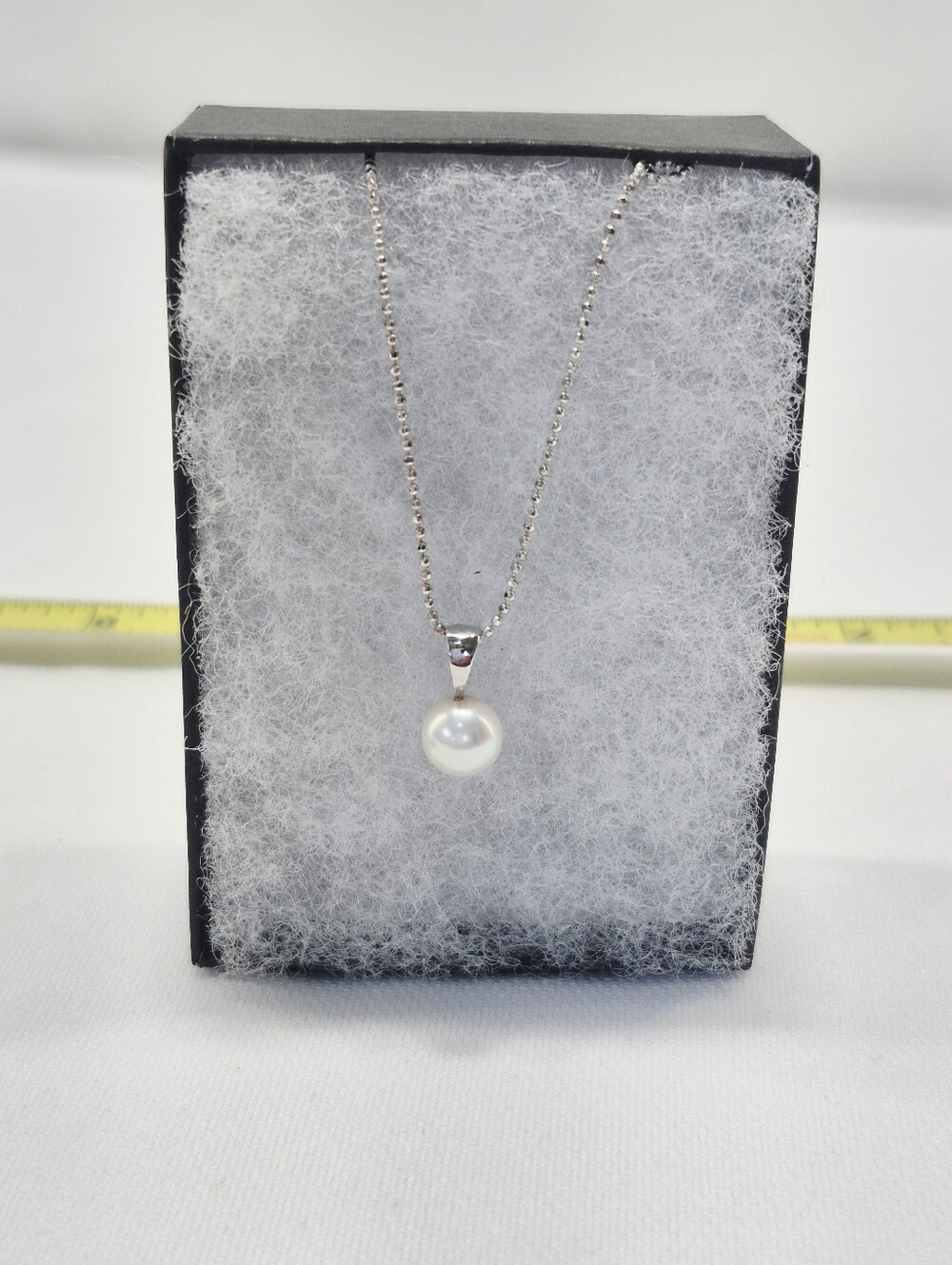 Cultured 7mm Pearl Pendant On 16" 925 Chain Made In Italy